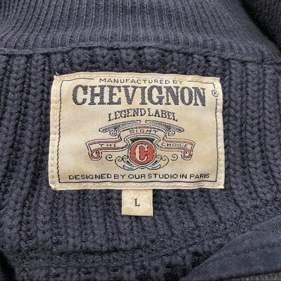 Vintage Chevignon Mens Black Pullover Sweater Size L - Picture 6 of 7